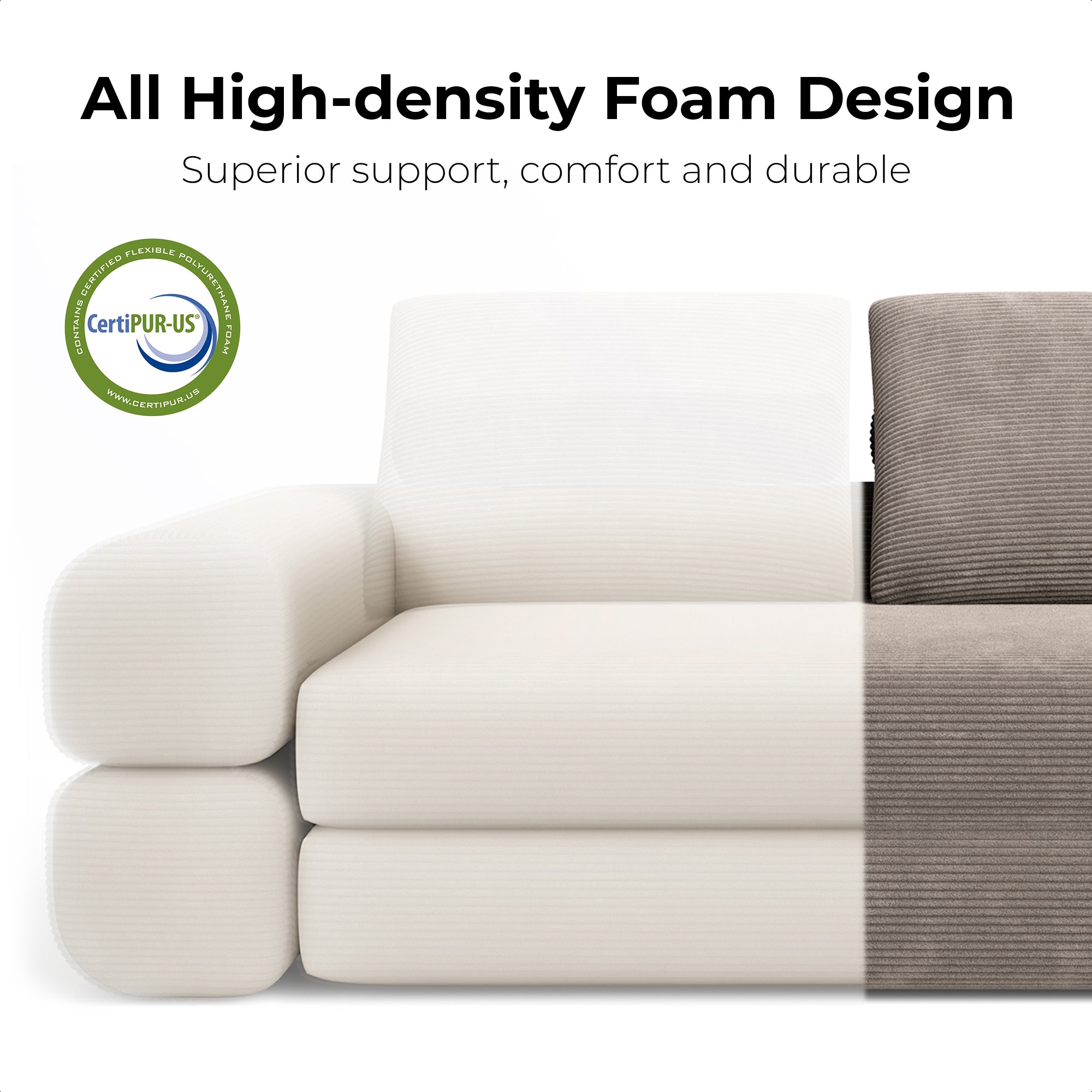 LIKIMIO 3-in-1 Convertible Sofa Bed & Foldable Mattress