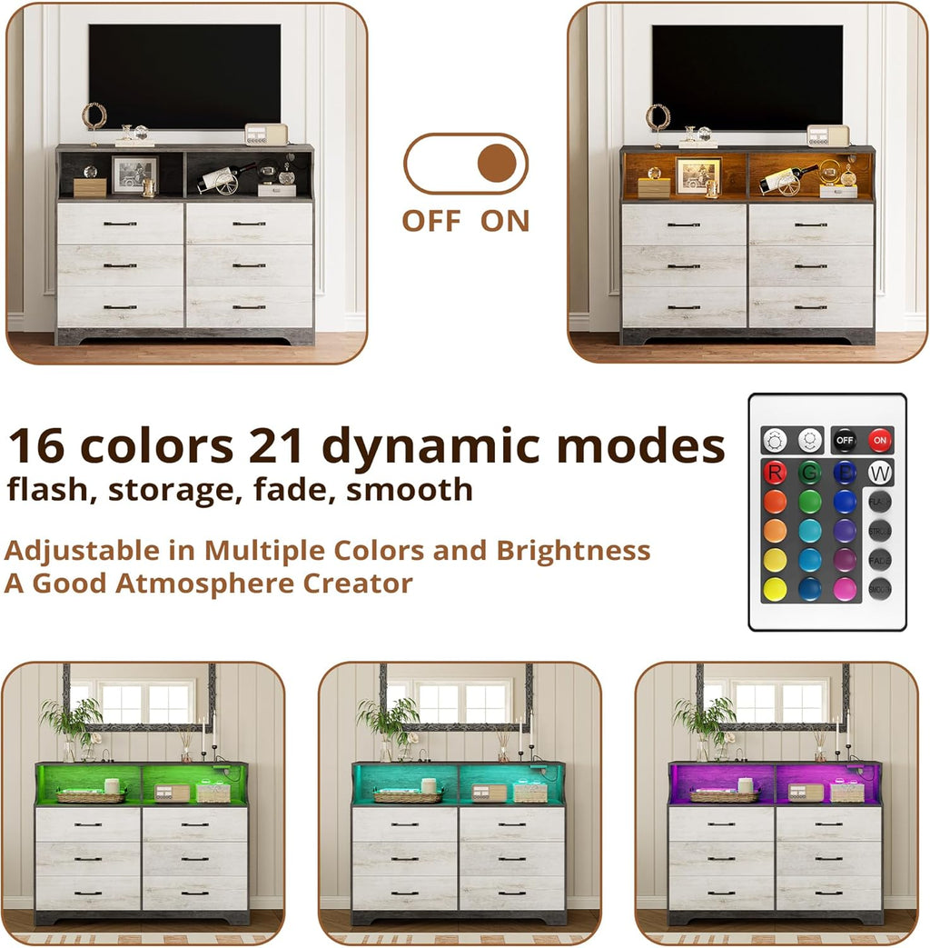 LIKIMIO Wooden Farmhouse Chests & Dresser (47")