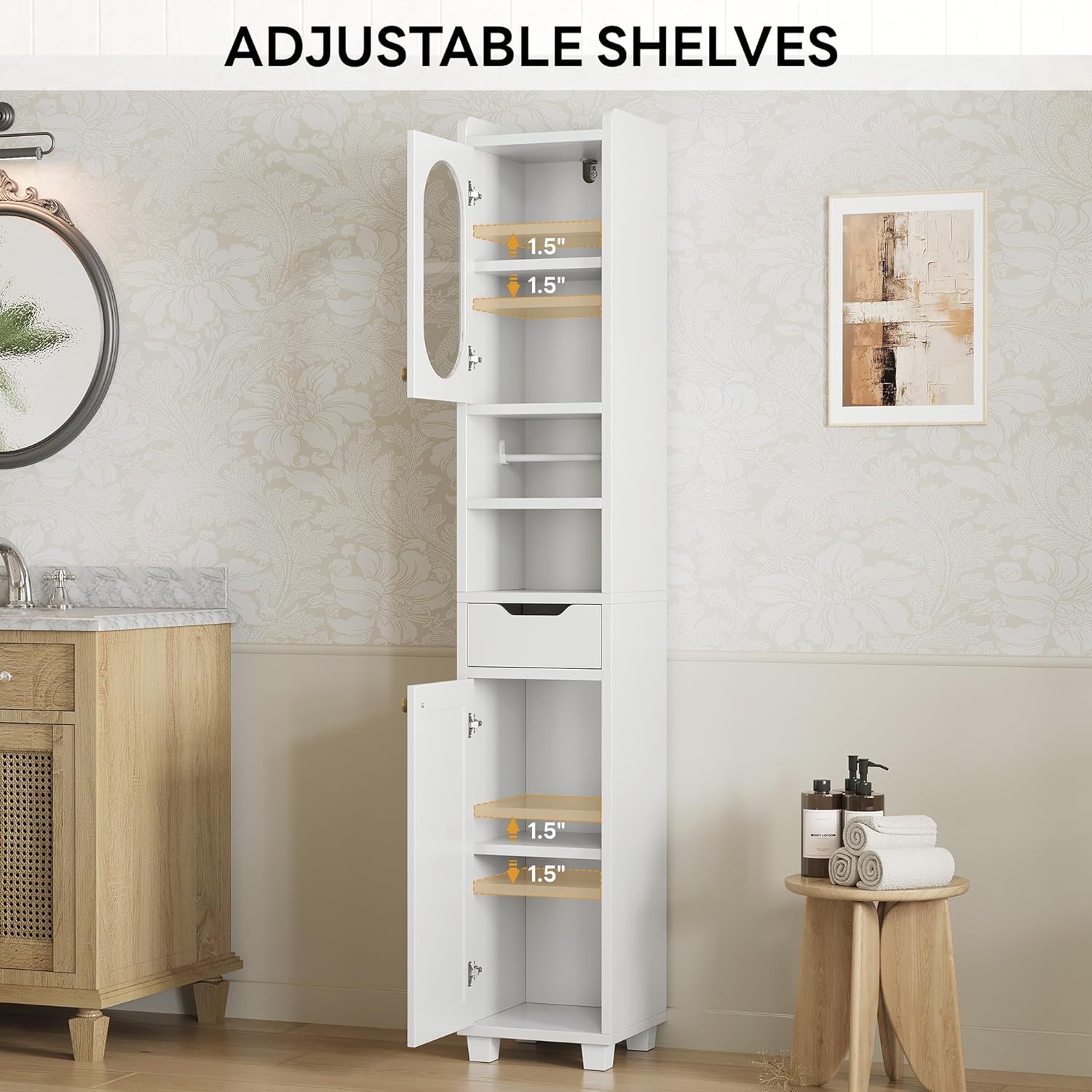 LIKIMIO Slim Freestanding Storage Cabinet（69“）