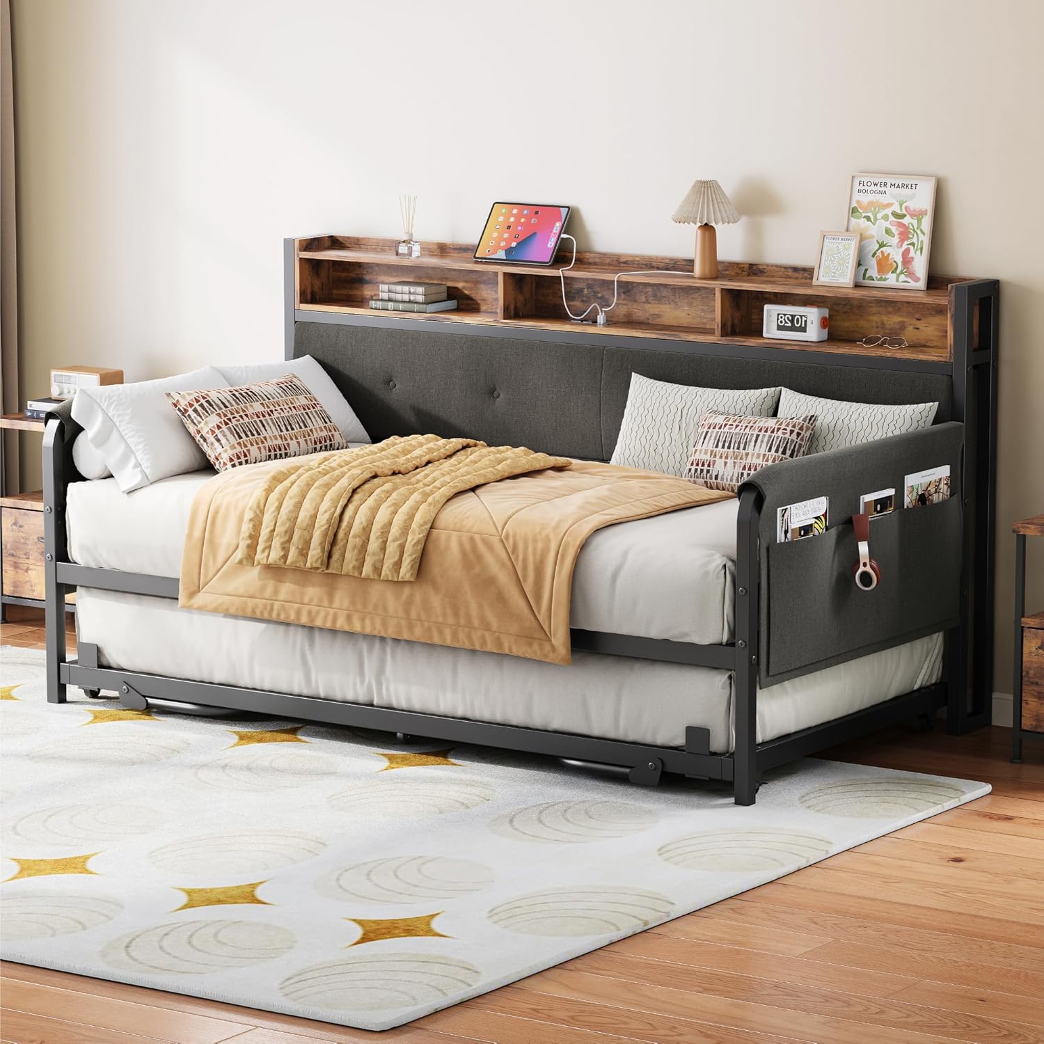 LIKIMIO Storage Sofa Bed on Casters