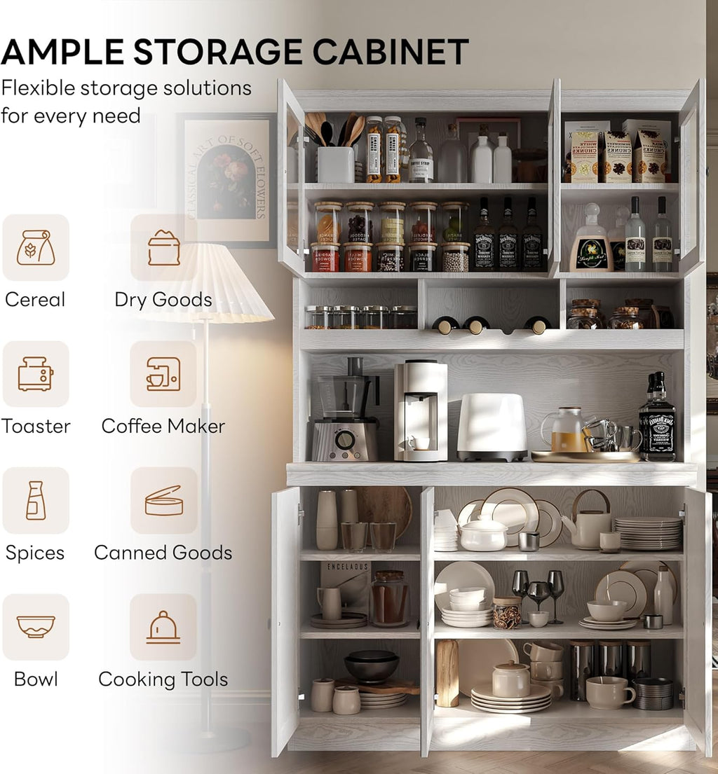 LIKIMIO Modern Glass Door Sideboard（74.8”）