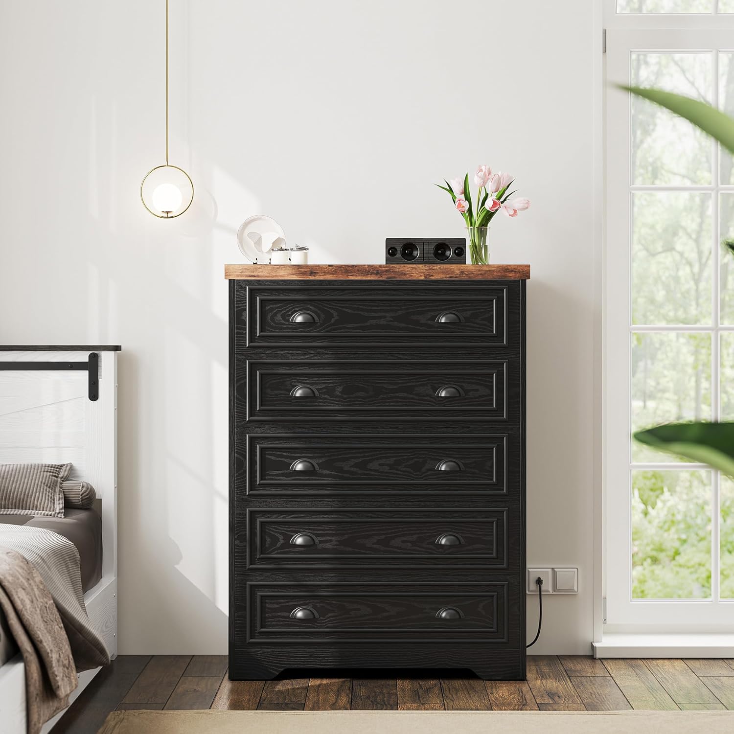 LIKIMIO Wooden 5-Drawer Dresser（43“）
