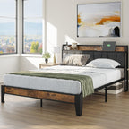 LIKIMIO Element Nest Series Full XL Bed Frame, Dark Grey