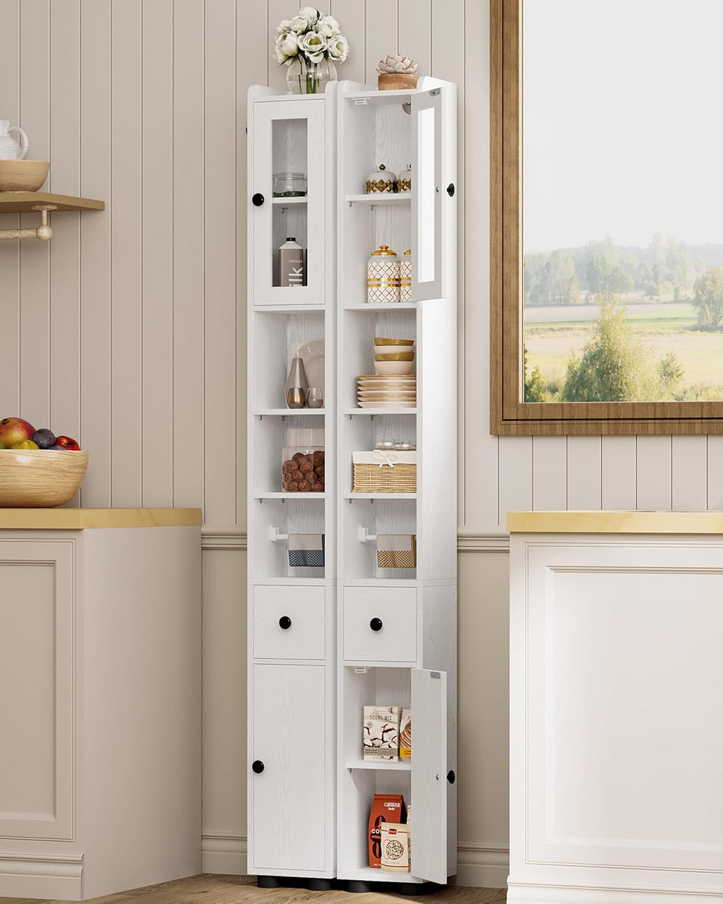 LIKIMIO Freestanding Slim Bathroom Storage Cabinet（71“）