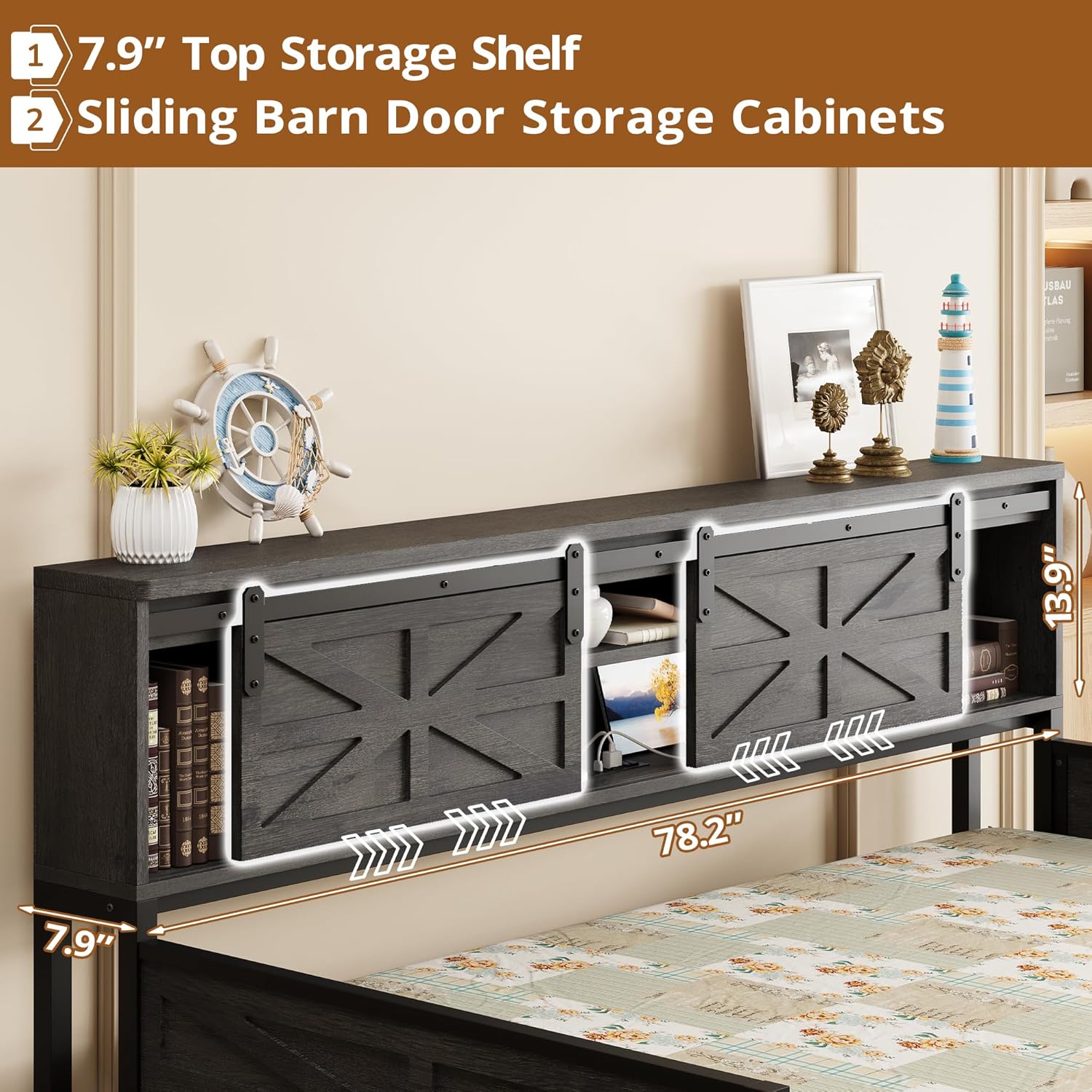 LIKIMIO Farmhouse Trundle Sofa Bed