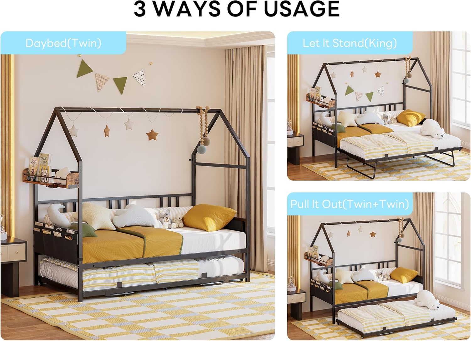 LIKIMIO Daybed with Pop Up Trundle