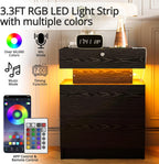 LIKIMIO Nightstand with Lock