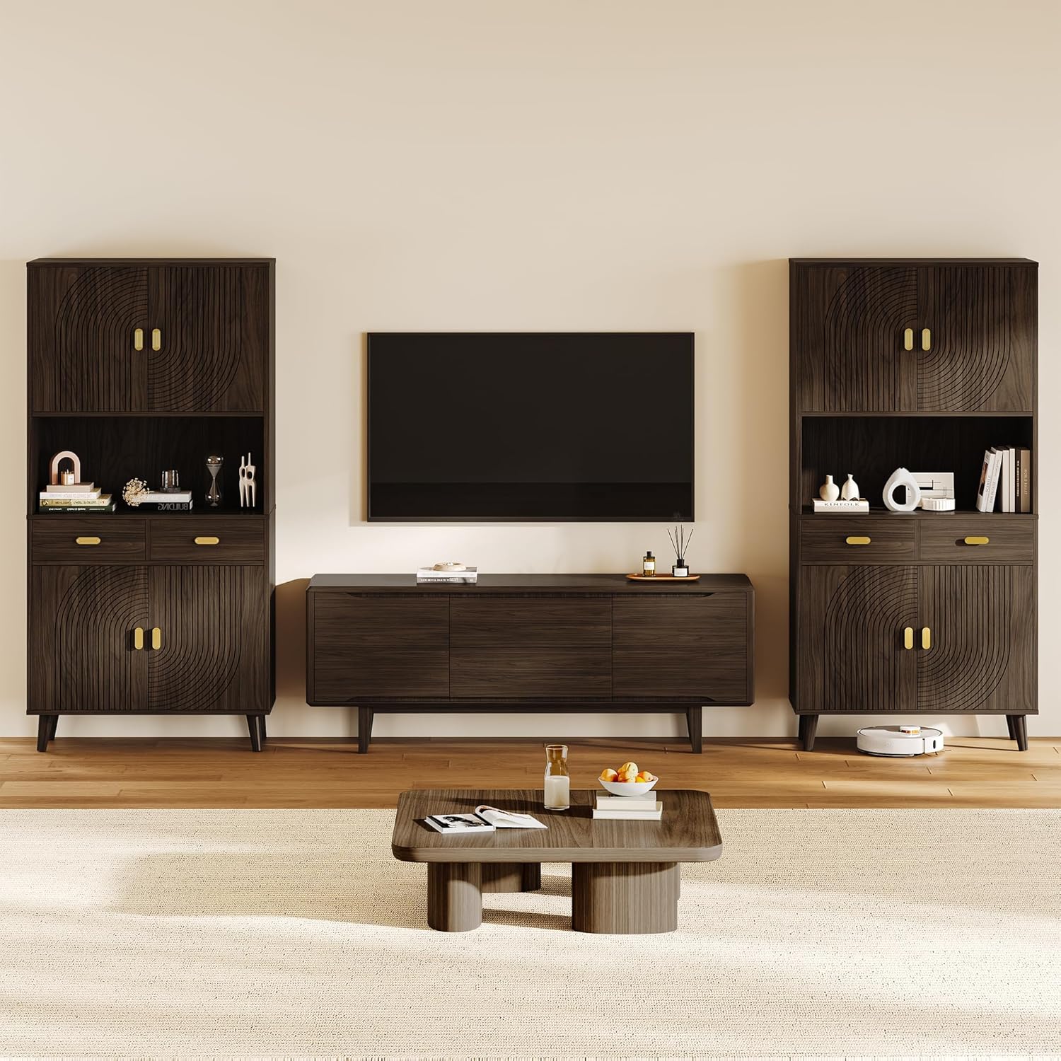 LIKIMIO Adjustable Shelves Pantry Cabinet