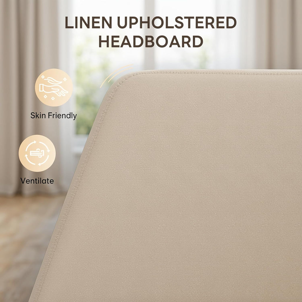 LIKIMIO Premium Modern Upholstered Corner Bed