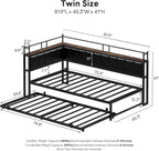 LIKIMIO L-Shaped Trundle Corner Bed