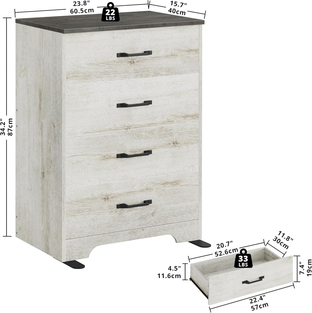 LIKIMIO Tall Wooden Nightstand（34.2“）