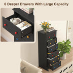 LIKIMIO Wooden 6 Drawer Tallboy (51.5")