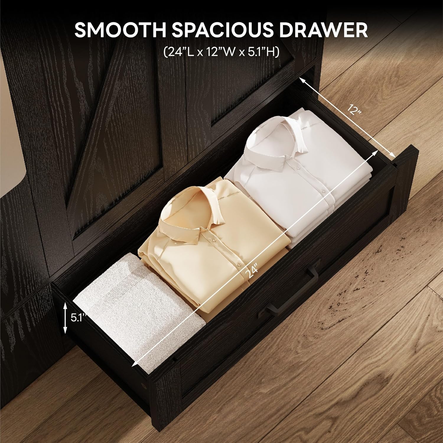 LIKIMIO Armoire Freestanding Wooden Closet Set（70"）