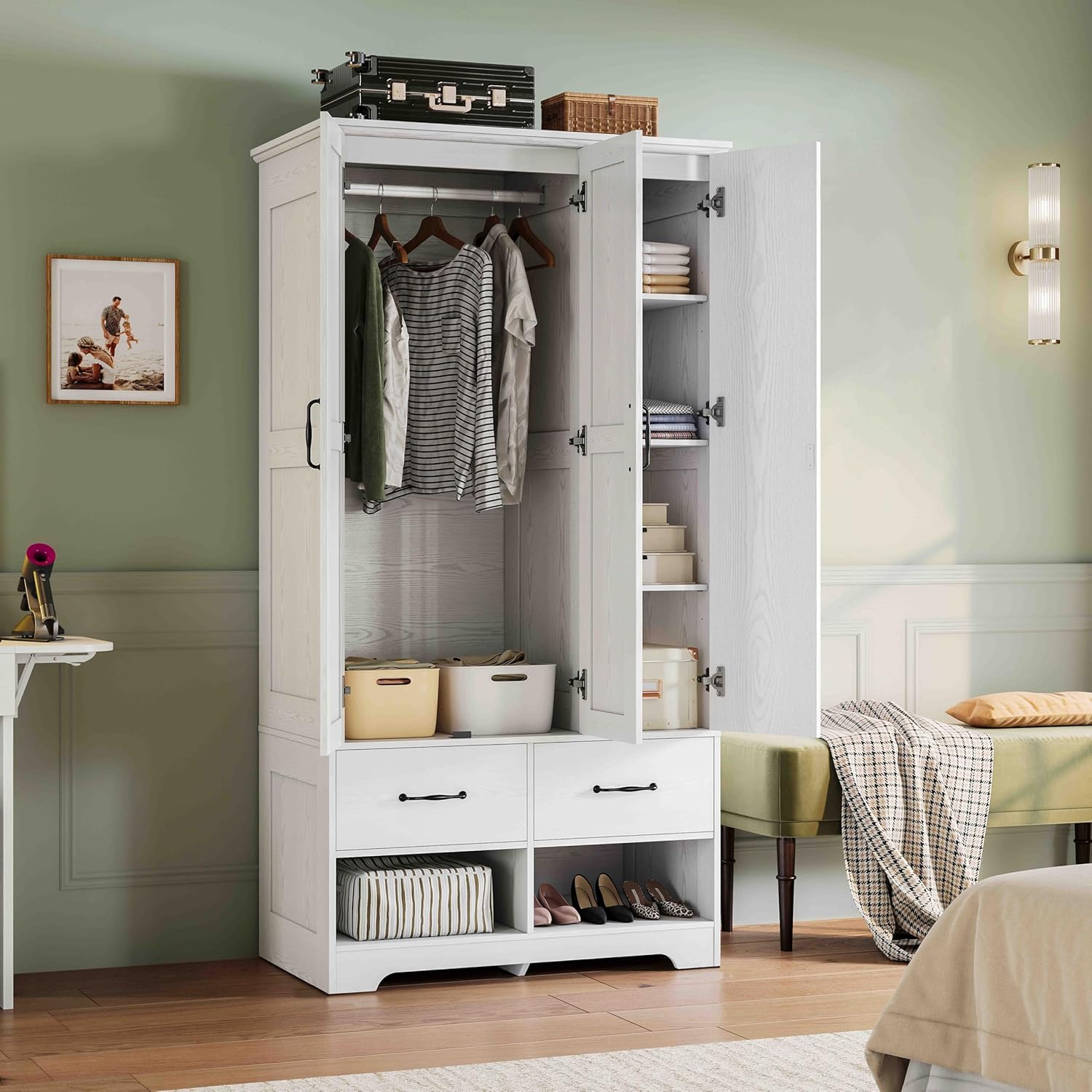 LIKIMIO Semi-mirror Storage Closet（70.35“）