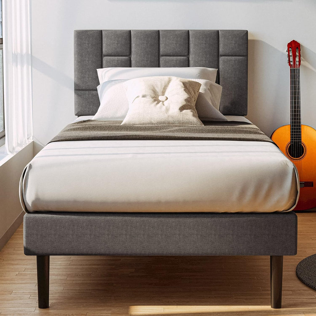 Twin Size Upholstered Platform Bed Frame