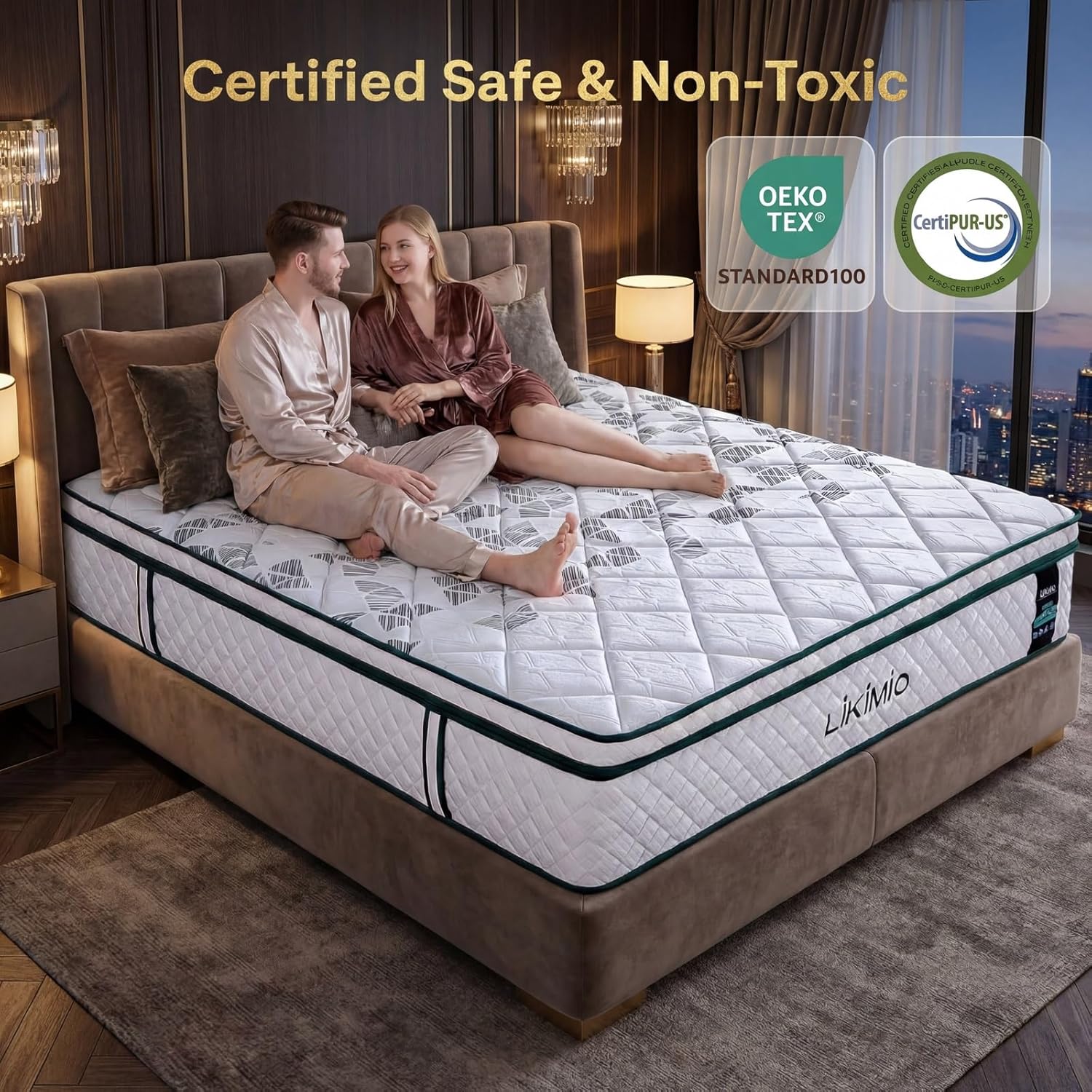 LIKIMIO 12 Inch Memory Foam Mattress, Oeko-TEX & CertiPUR-US Certified