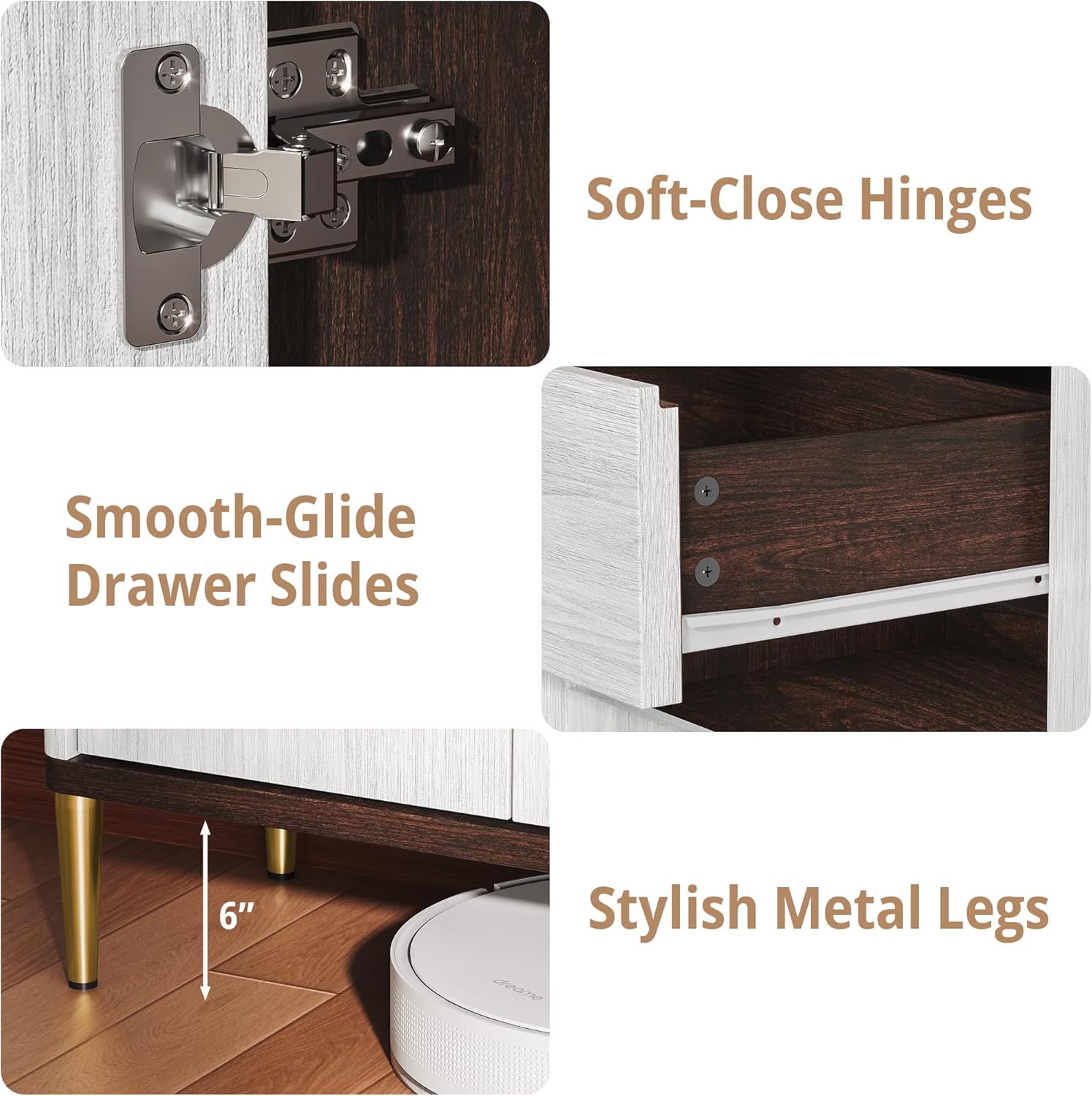 LIKIMIO Mid-Century Modern Storage Cabinets