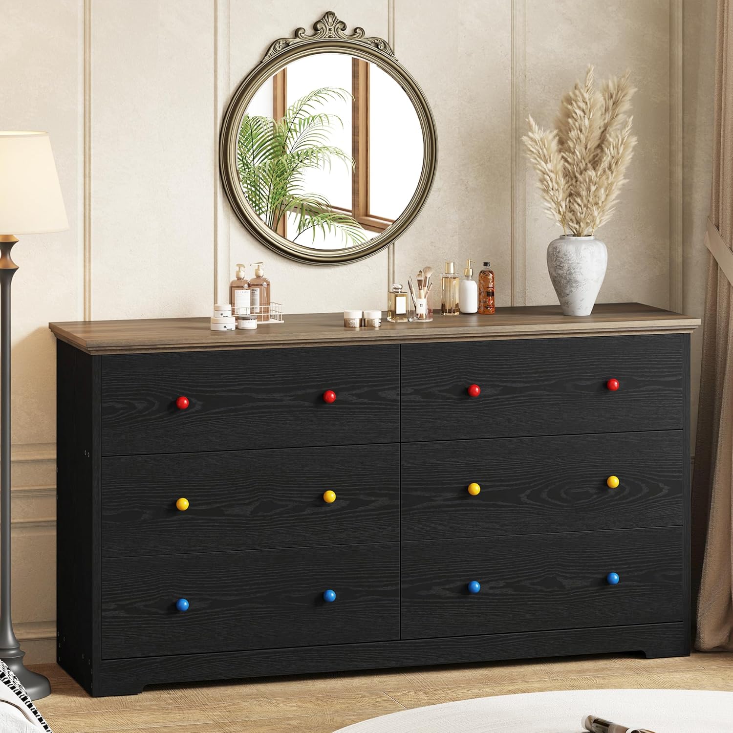 LIKIMIO Wide Wood Chest Dresser (59" )