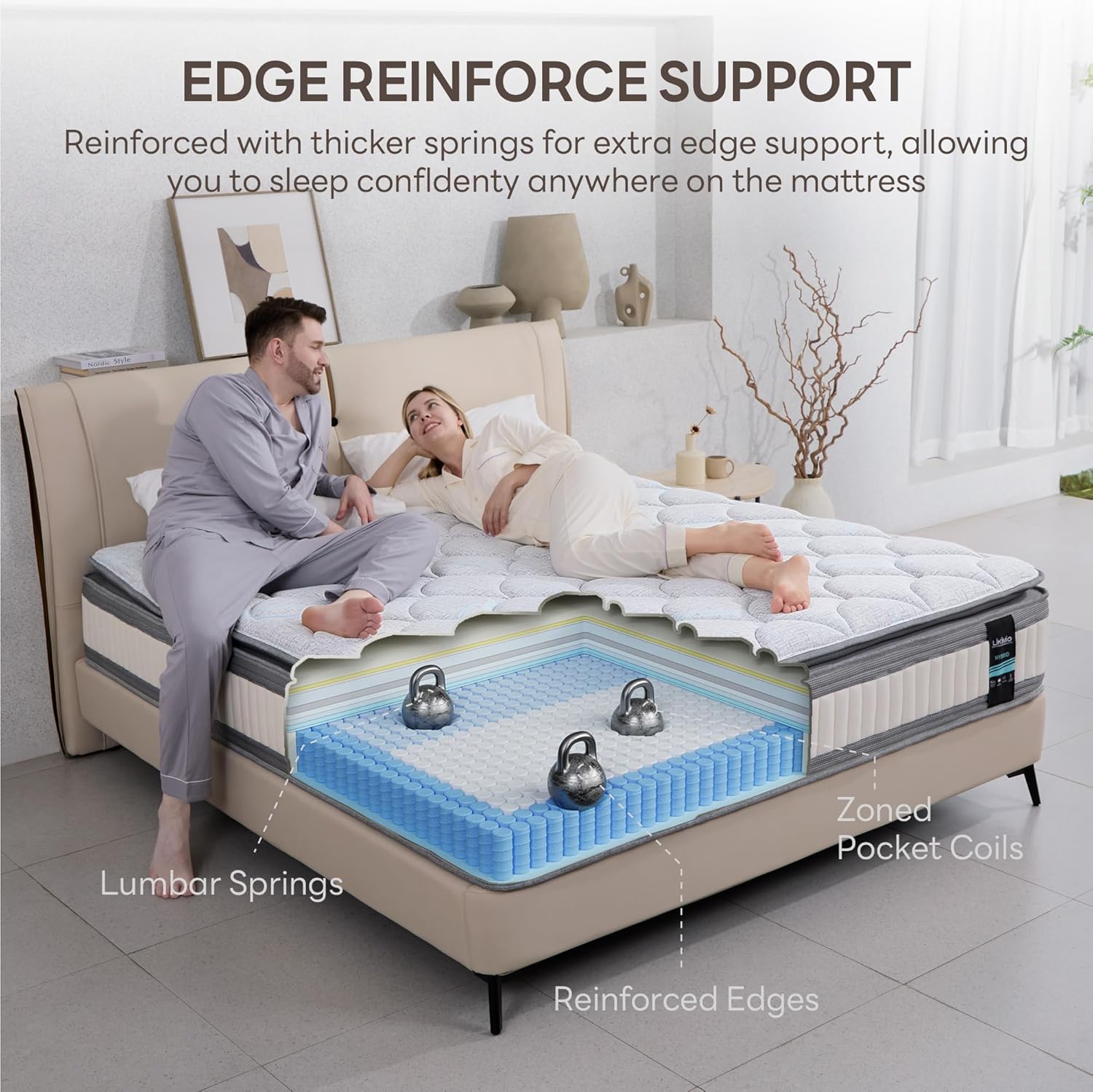 LIKIMIO Tiger Mouth Style Spring Knitted Mattress（CertiPUR-US Certified）