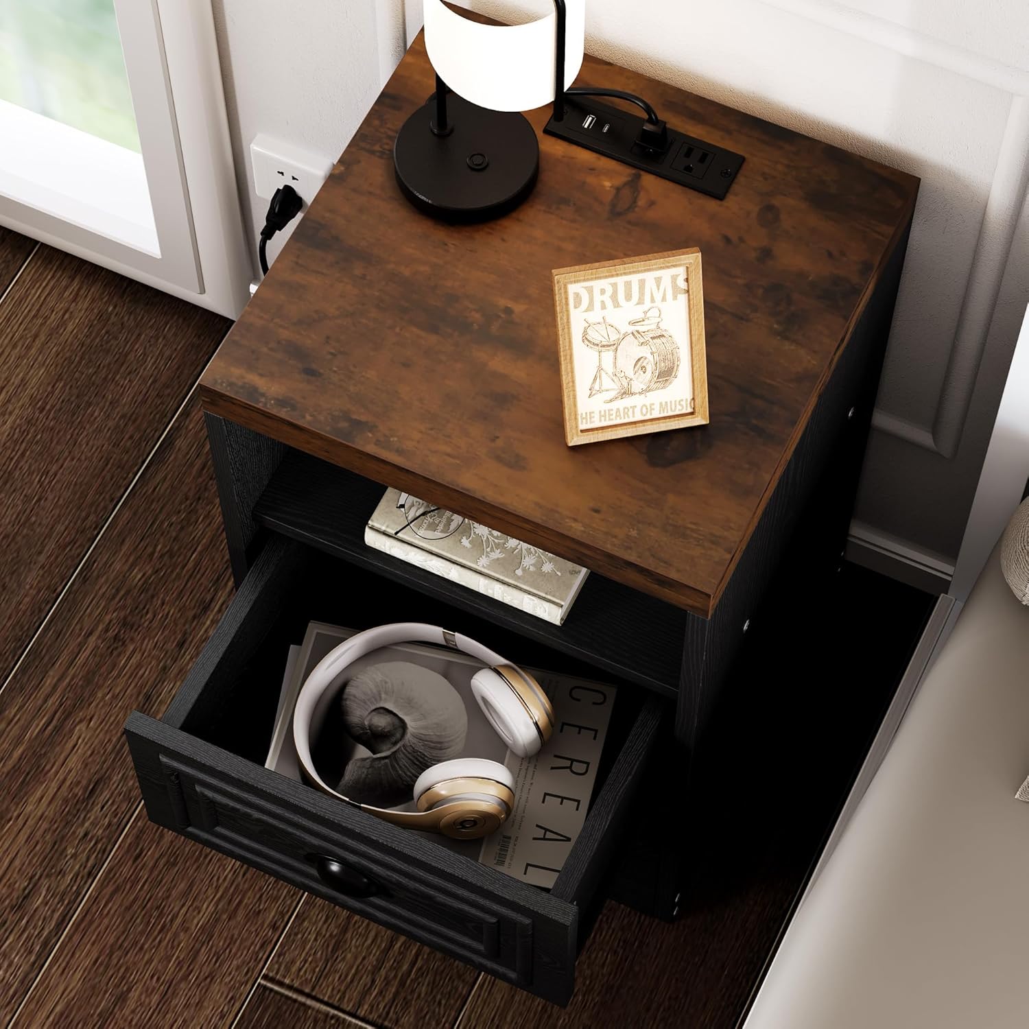 LIKIMIO Farmhouse End Table