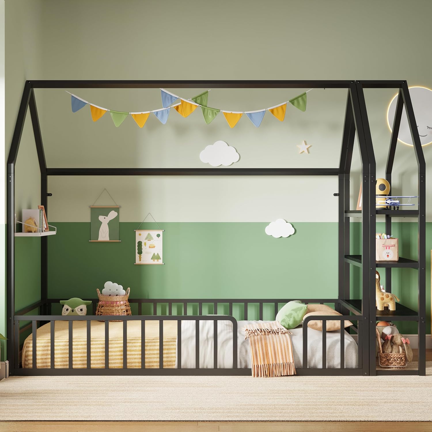 LIKIMIO Floor-standing Storage Loft Bed Frame