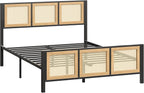 LIKIMIO Queen Bed Frame with Headboard, Wood Camas Queen with Strong Metal Slats Support