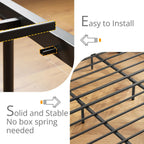 LIKIMIO California King Bed Frame with 4 Storage Drawers, Platform Bed with Charged Headboard