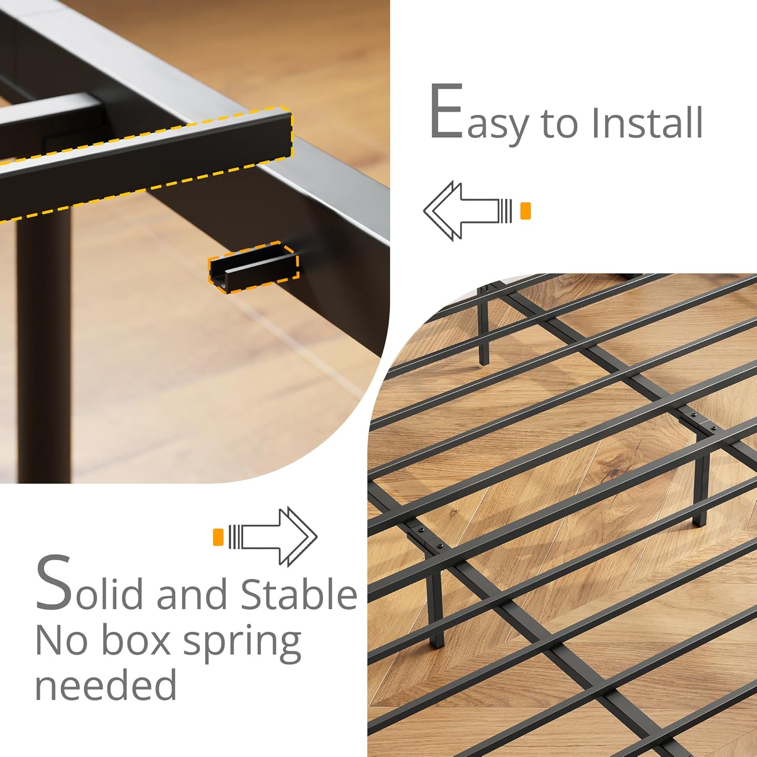 LIKIMIO California King Bed Frame with 4 Storage Drawers, Platform Bed with Charged Headboard