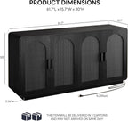 LIKIMIO Rattan Storage Cabinet with LED Lights & Power Outlet, Black