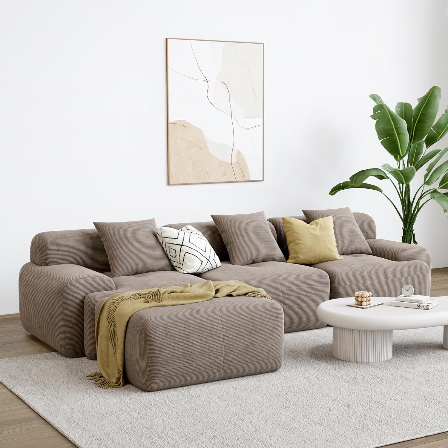 LIKIMIO 118" L-Shape Modern Modular Sofa