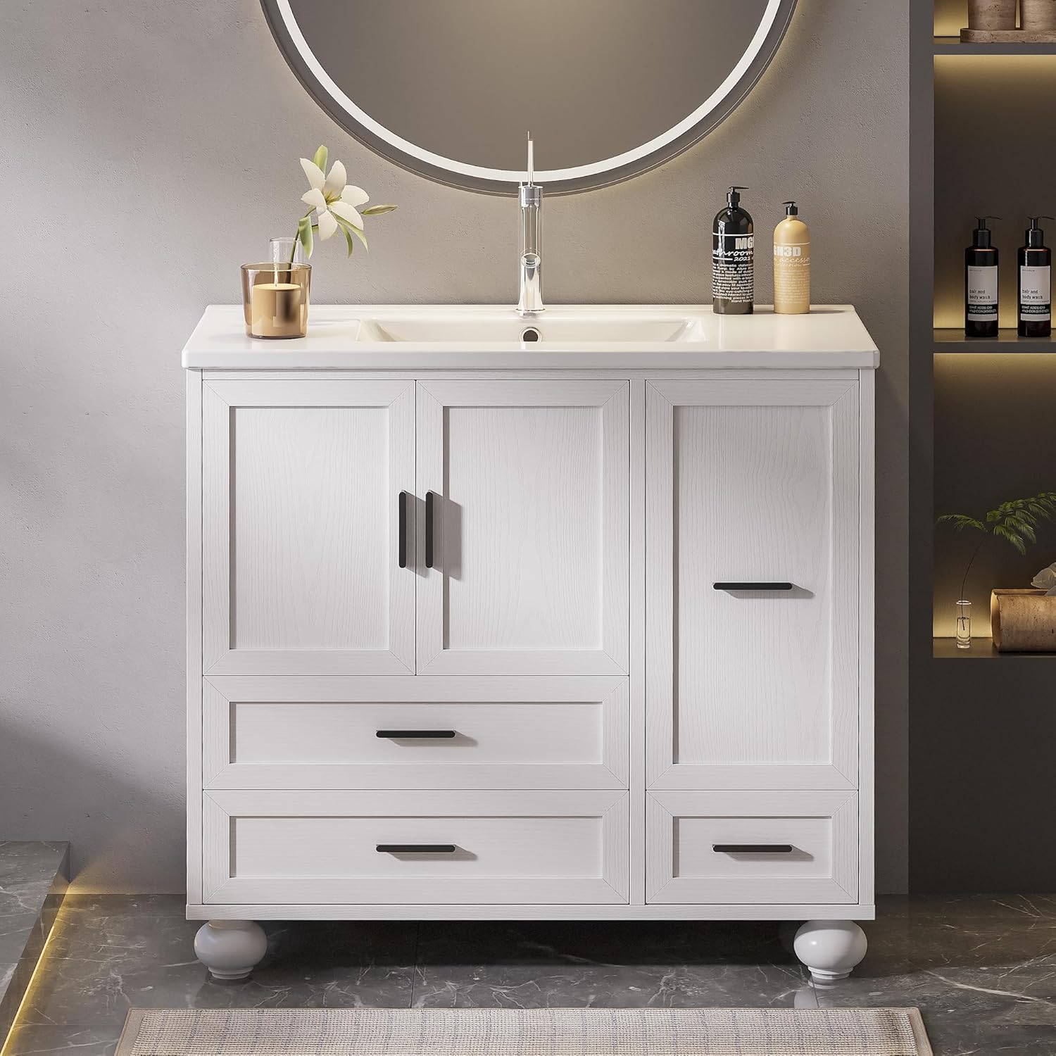 LIKIMIO Modern Wooden Bathroom Vanity (30"/36")