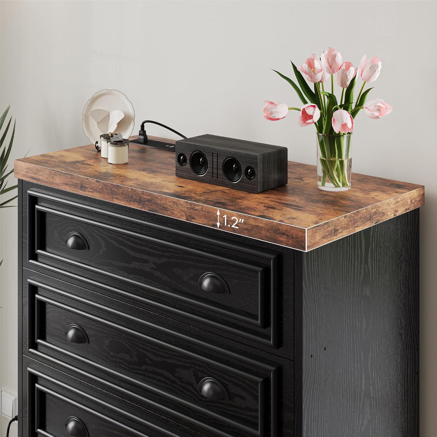 LIKIMIO Wooden 5-Drawer Dresser（43“）