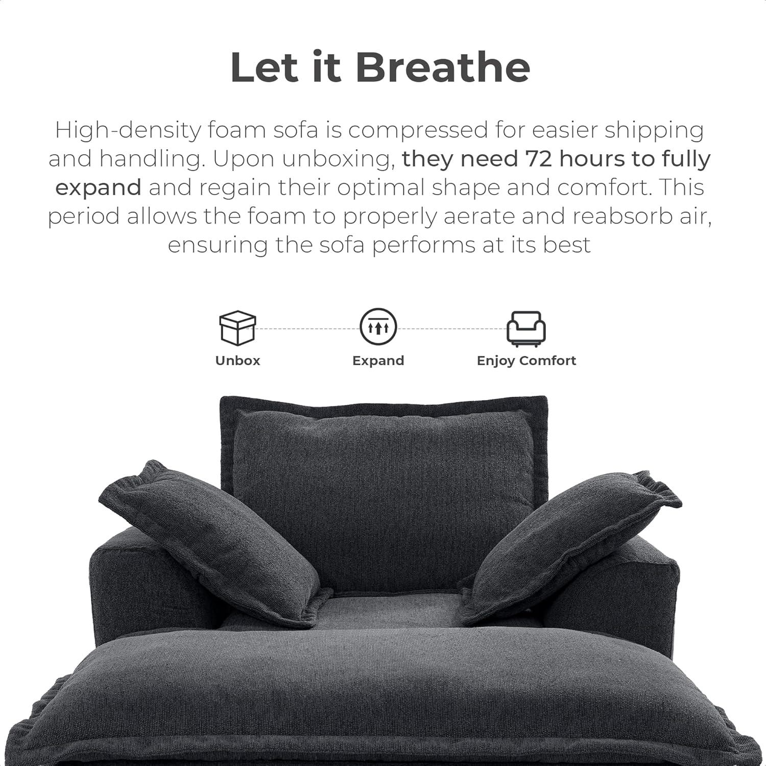 LIKIMIO Chenille Upholstered Sofa Bed（50”）