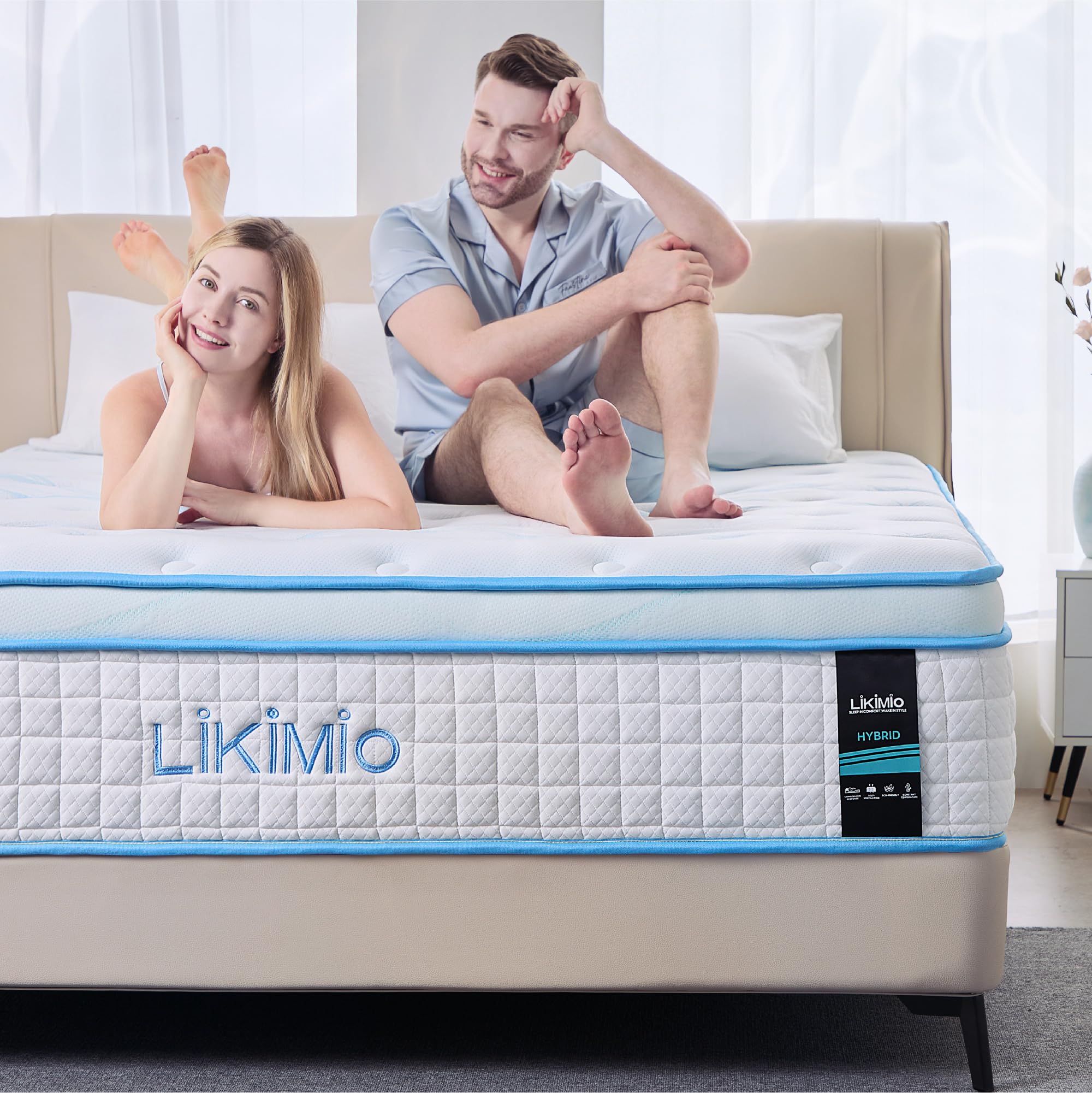 LIKIMIO 12 Inch Gel Memory Foam mattrerss, Oeko-TEX, CertiPUR-US
