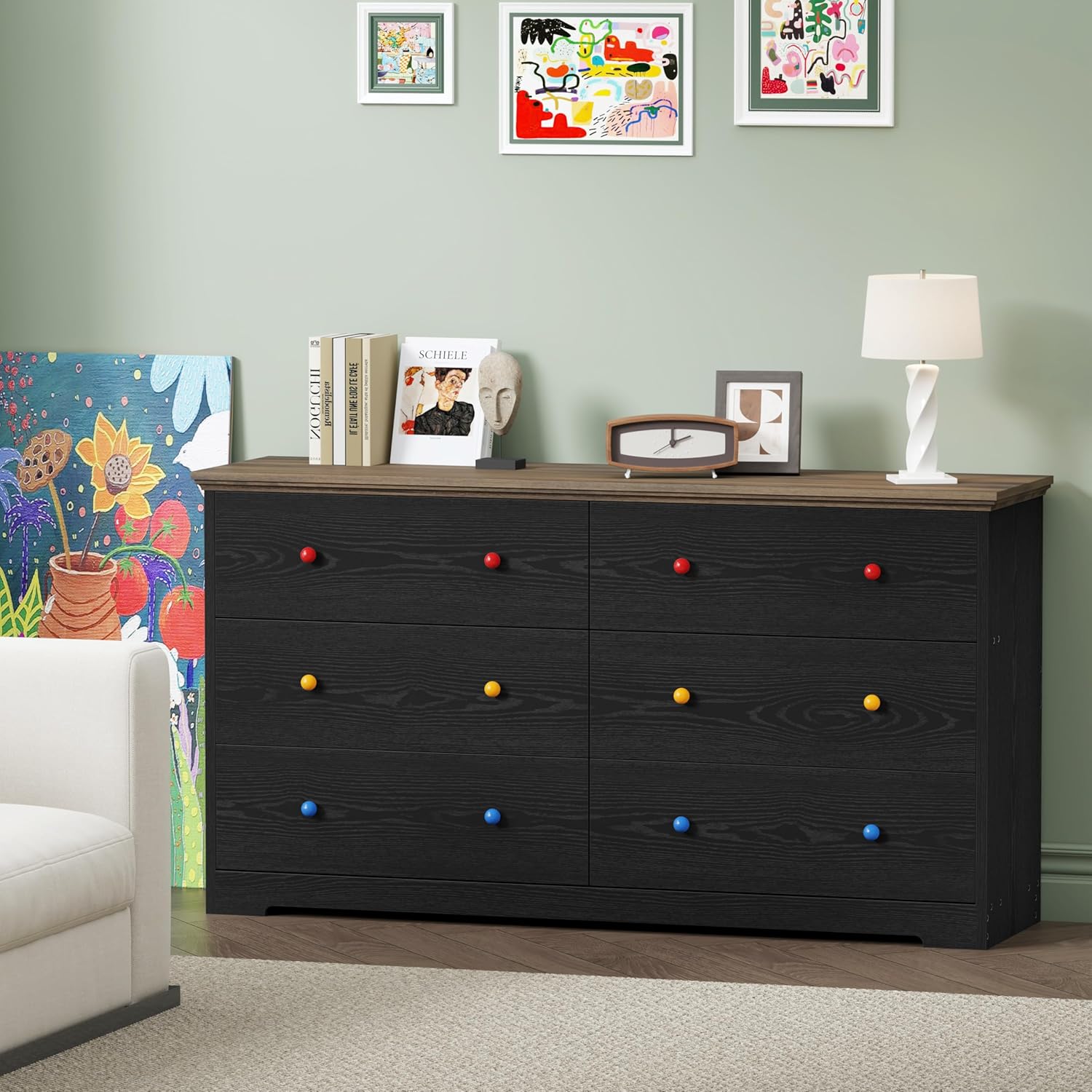 LIKIMIO Wide Wood Chest Dresser (59" )