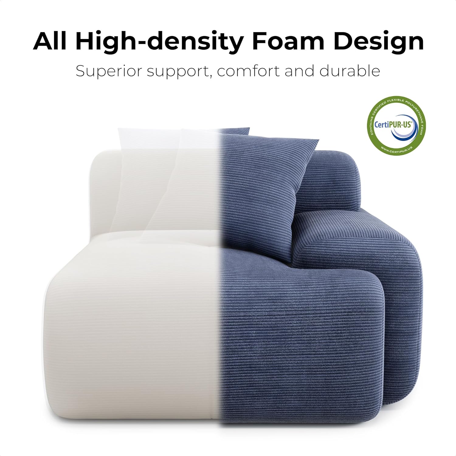 LIKIMIO 118" L-Shape Modern Modular Sofa