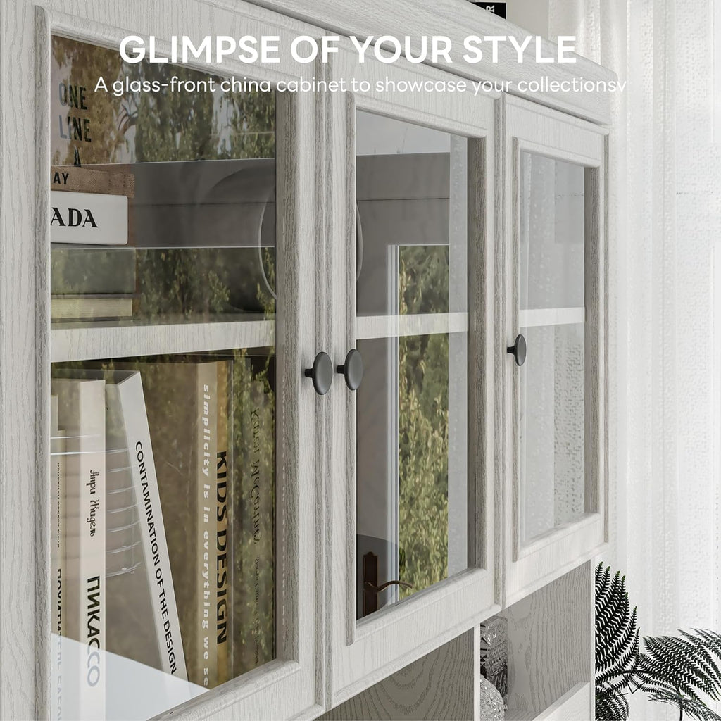 LIKIMIO Modern Glass Door Sideboard（74.8”）