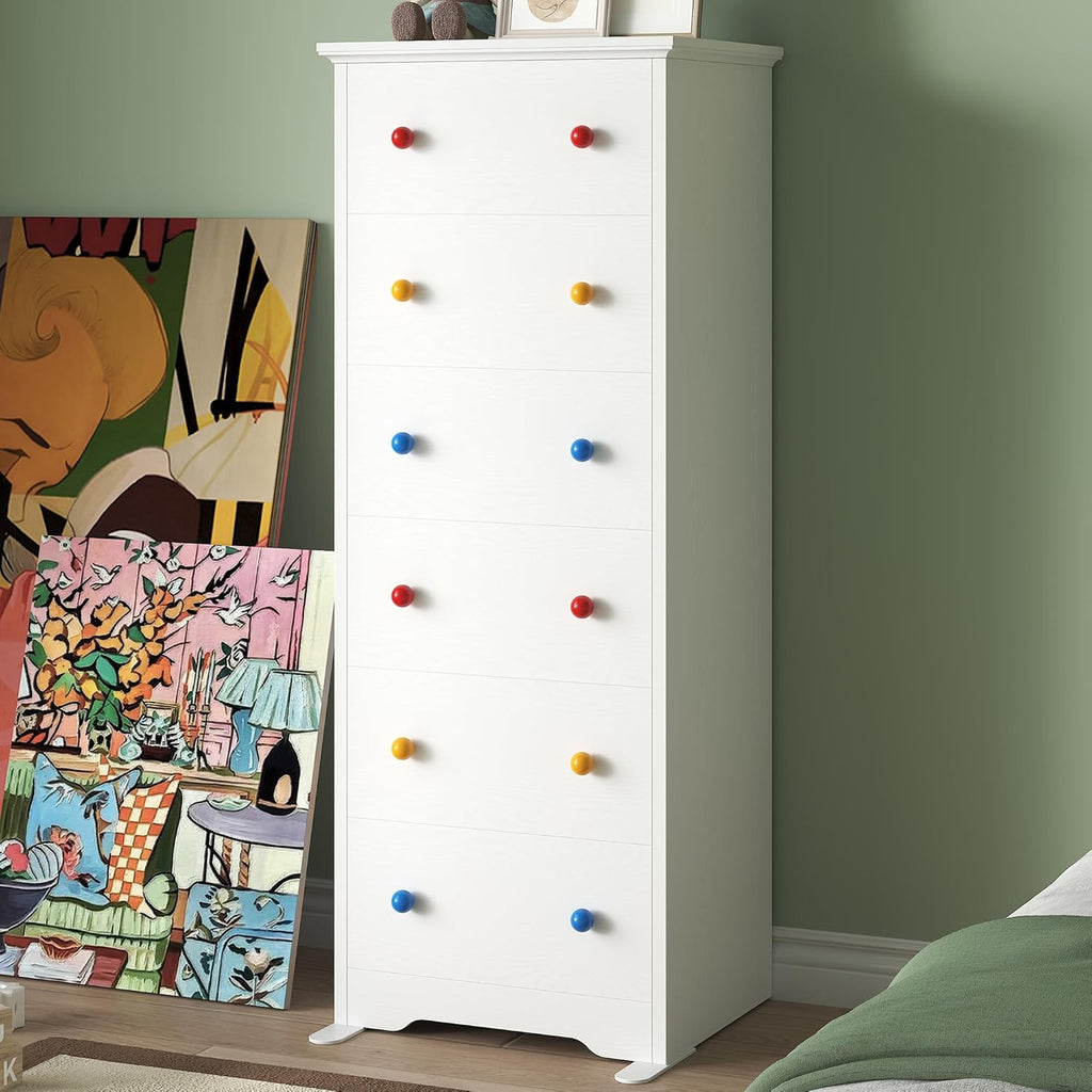 LIKIMIO Wooden 6 Drawer Tallboy (51.5")