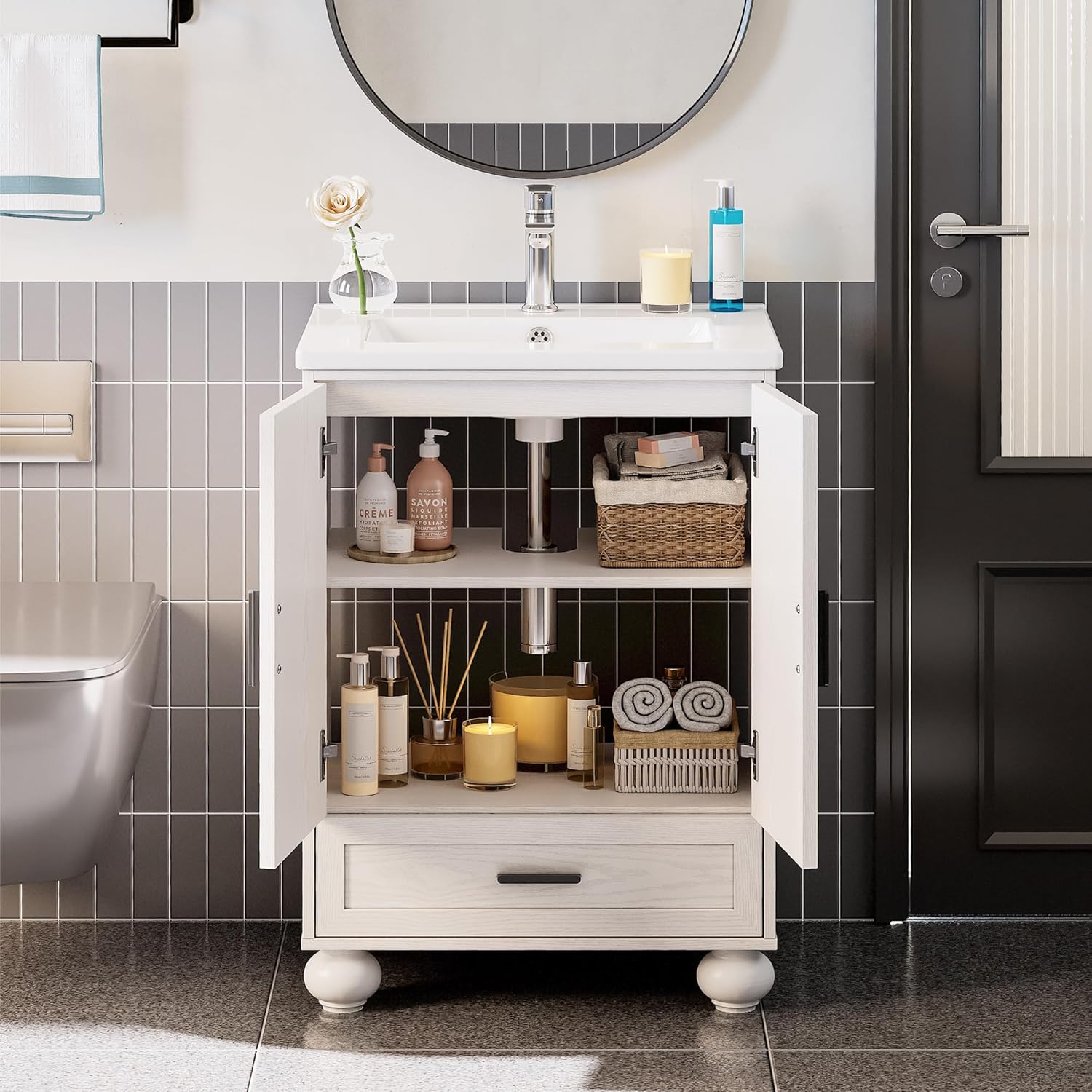 LIKIMIO Single Ceramic Bathroom Vanity（24"）