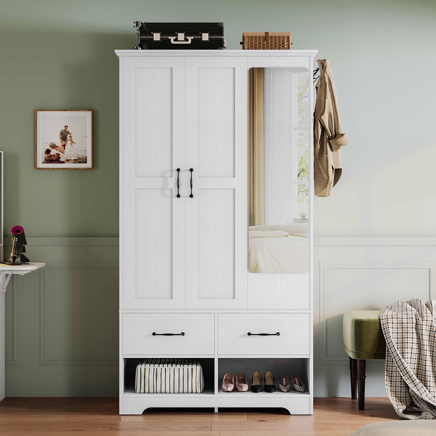 LIKIMIO Semi-mirror Storage Closet（70.35“）