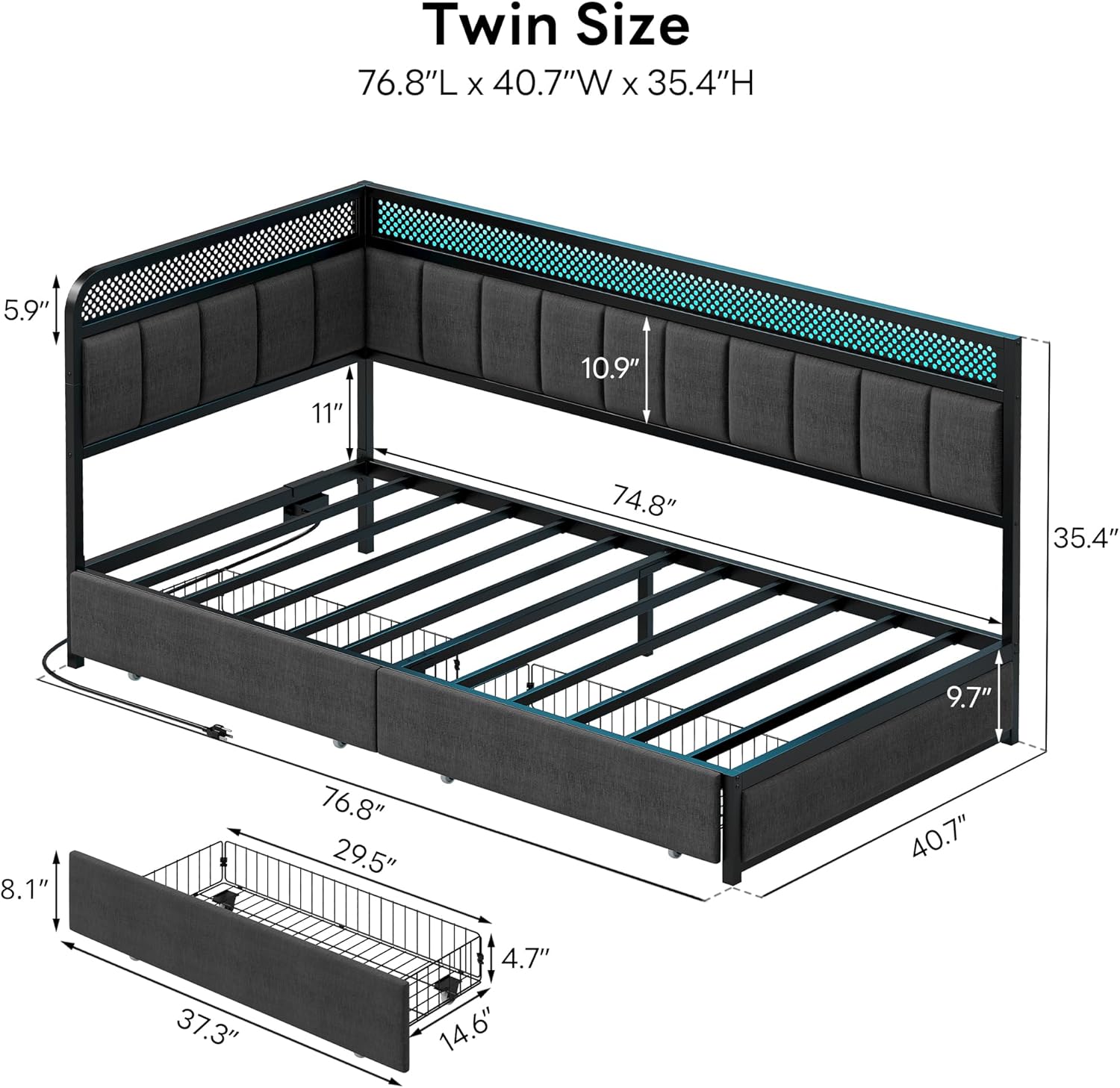 LIKIMIO Leather Corner Bed