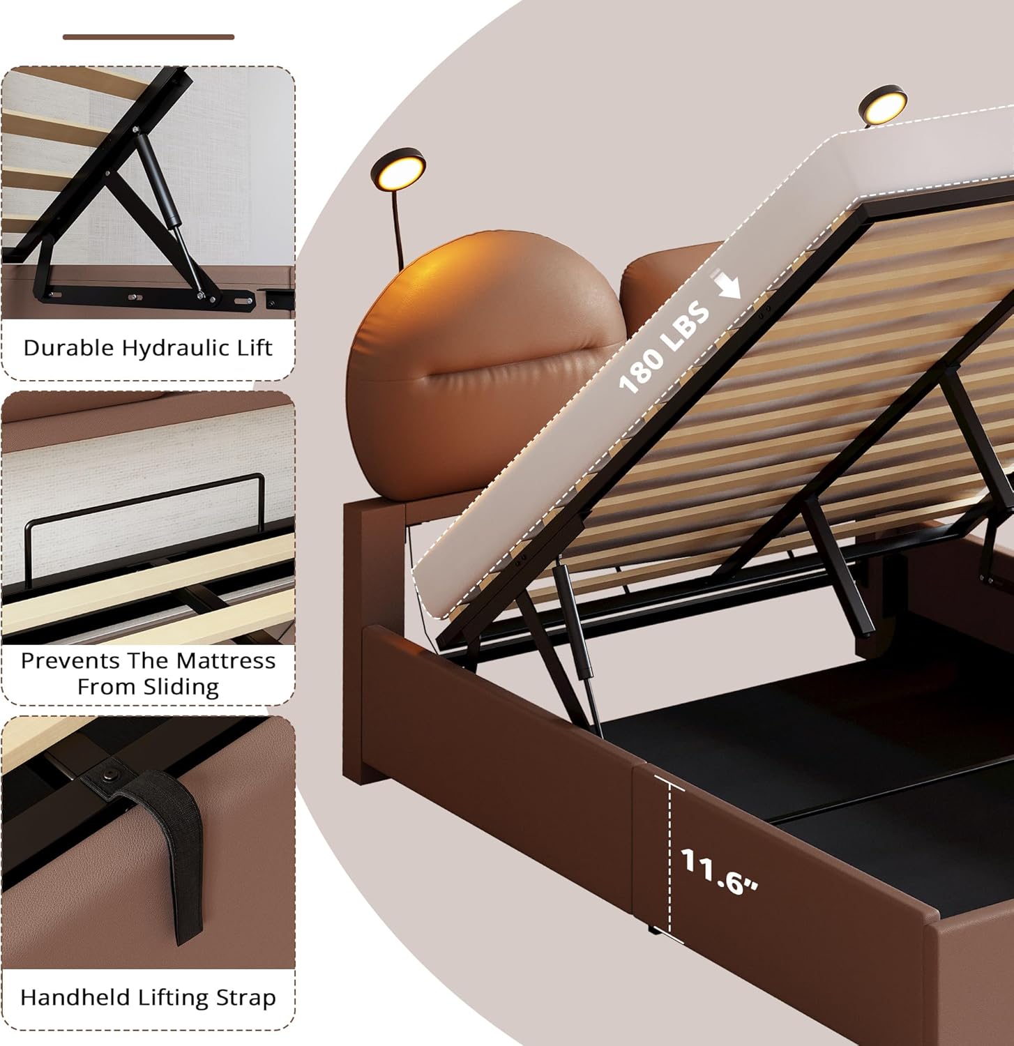 LIKIMIO Liftable Storage Bed Frame
