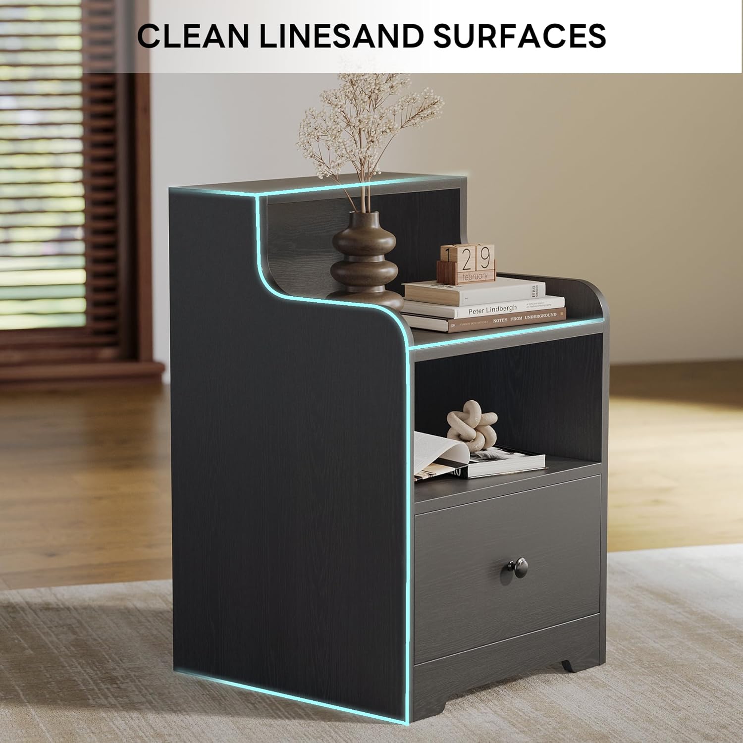 LIKIMIO Versatile Wood Grain Nightstand