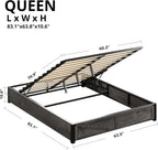 LIKIMIO Wooden Slatted Platform Bed Frame