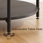 LIKIMIO 2-Tier Round End Table （23.6”）