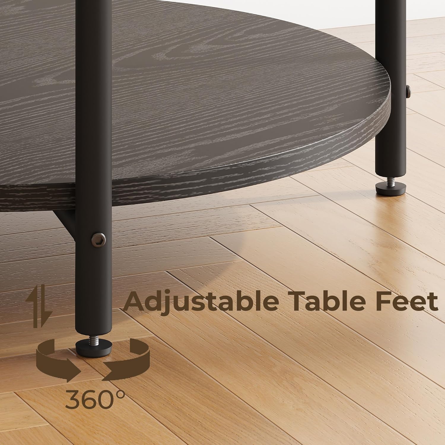 LIKIMIO 2-Tier Round End Table （23.6”）