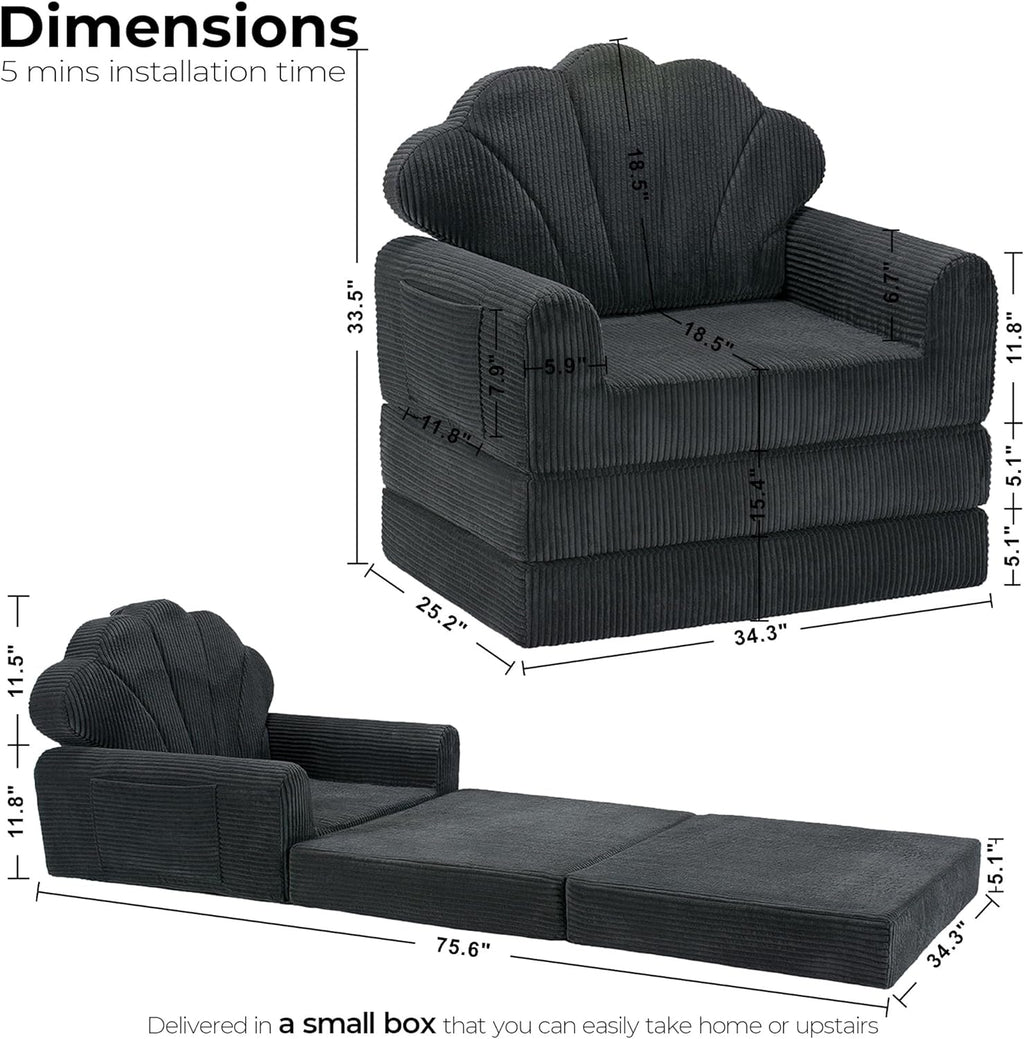 LIKIMIO Foldable Sofa Bed & Mattress