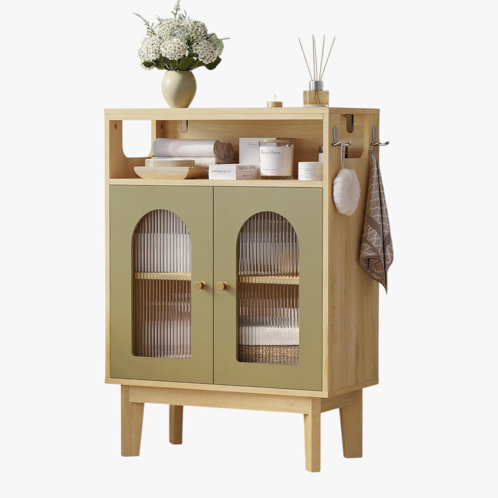 LIKIMIO Bathroom Storage Cabinet, Small Cabinet with 2 Doors and Adjustable Shelf