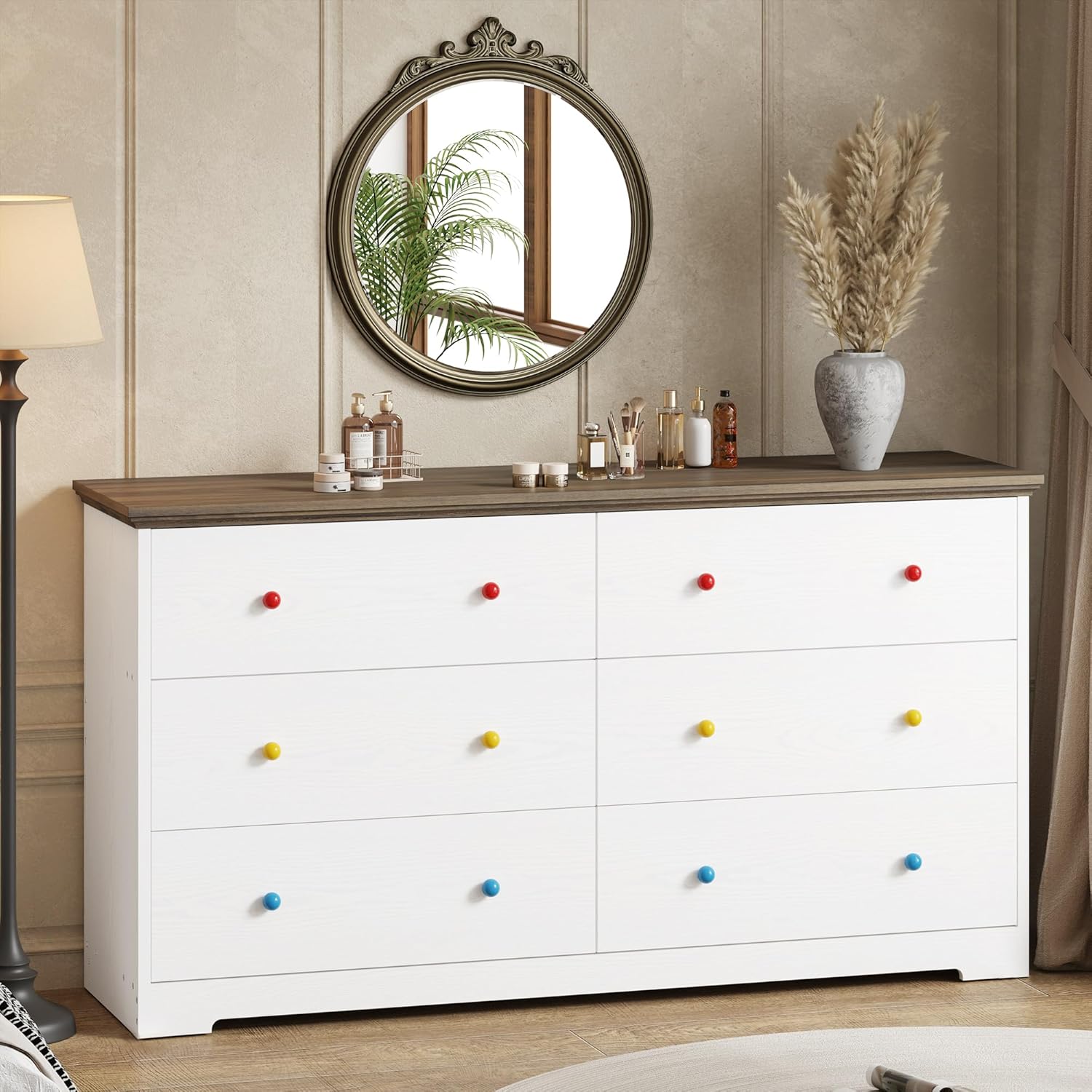 LIKIMIO Wide Wood Chest Dresser (59" )