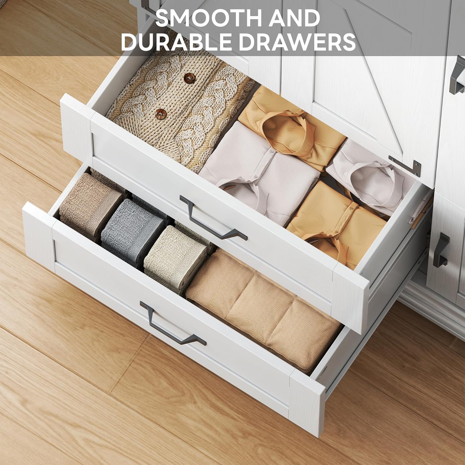 LIKIMIO Armoire Wooden Wardrobe（71”）